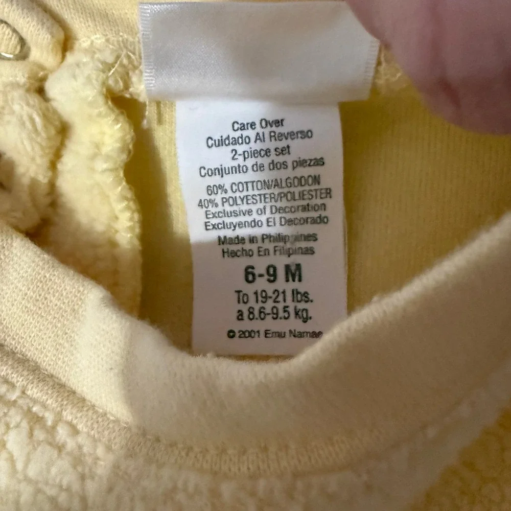 Baby vintage carters yellow‎ fleece one piece happiness for you giraffe size 6-9